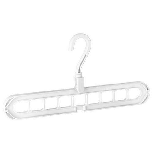 Percha mágica plegable multifunción, colgador giratorio de nueve agujeros para ropa, armario de secado de ropa, soporte de almacenamiento para dormitorio y hogar: white