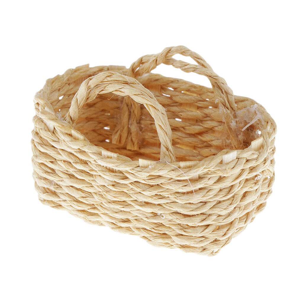 1/12 Dollhouse Miniatuur Geweven Bamboe Manden Mini Bamboe Poppenhuis Miniatuur Mand Pop Huis Kamers Items Decor