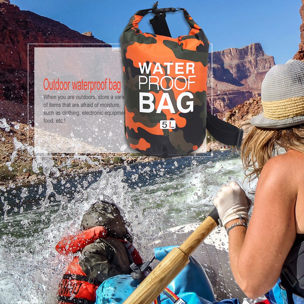 PVC Waterproof Dry Bag Camouflage Outdoor Diving Sailing Canoes Unisex Backpack Water Rafting River Trekking Storage Backpack