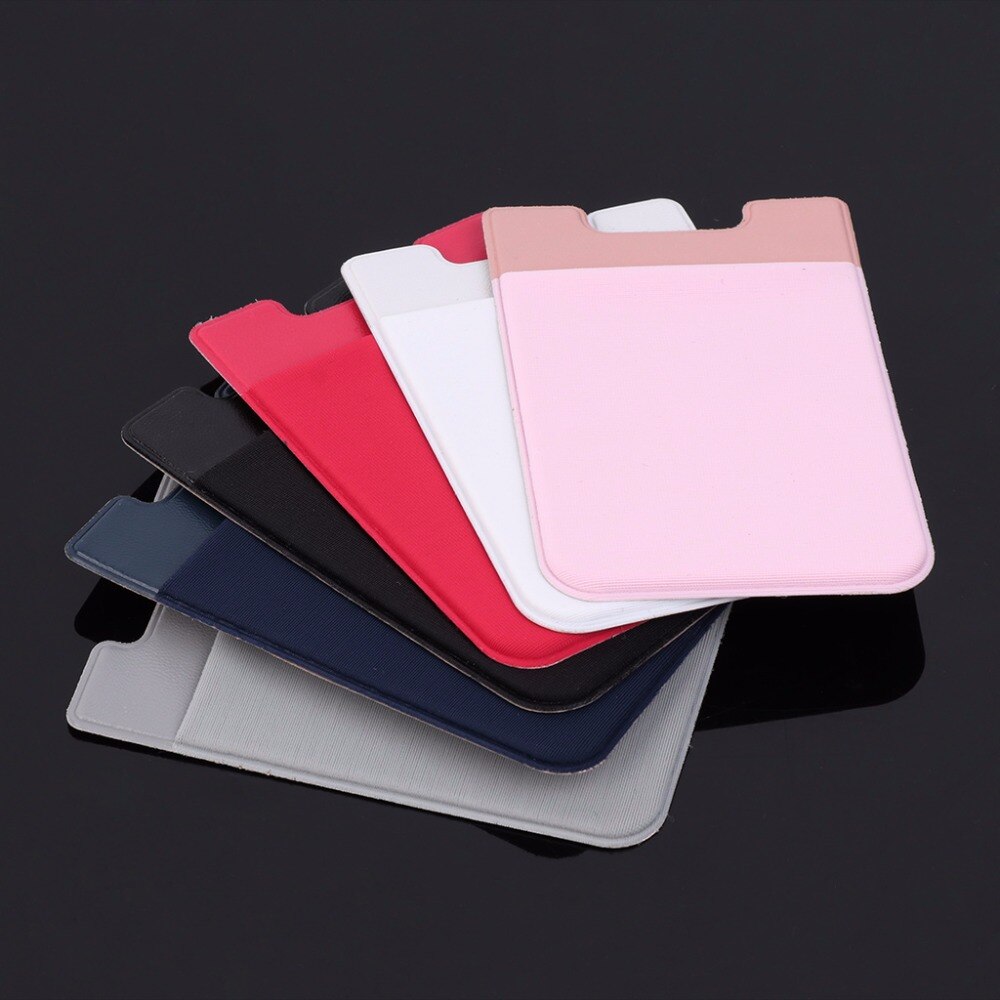 6 farvet klistermærke mobiltelefon bagkort tegnebogskasse kredit-id-kortholder mobiltelefon kortholderlomme 5.8 x 8.8cm