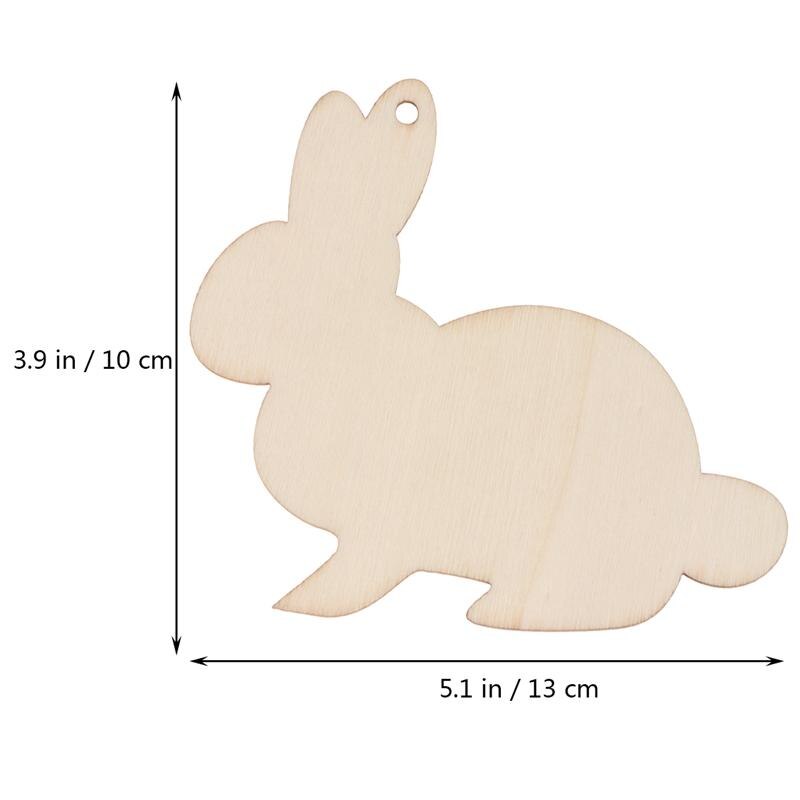 20pcs DIY Log Rabbit Wood Chips Cute Hanging Pendant Decorative Wood Slice for Festival Party Room Home