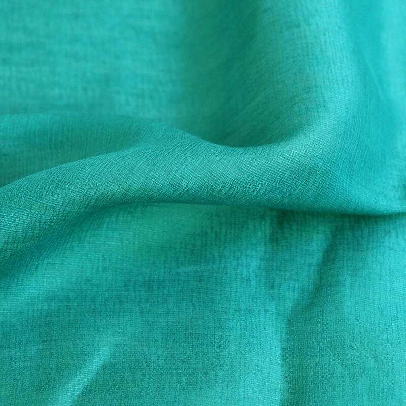 100cm * 115cm elegancka jedwabna tkanina lniana robić sukni naturalny jedwab gaza oddychający materiał lniany jezioro zielone