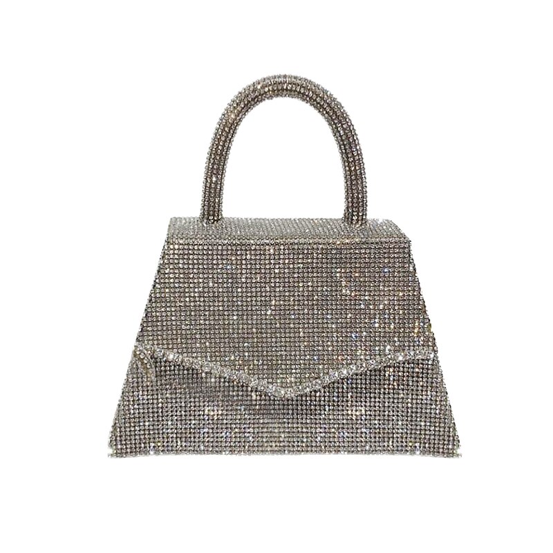 Sac à main trapézoïdal en strass pour femme, sacoche trapézoïdale Portable,: small size