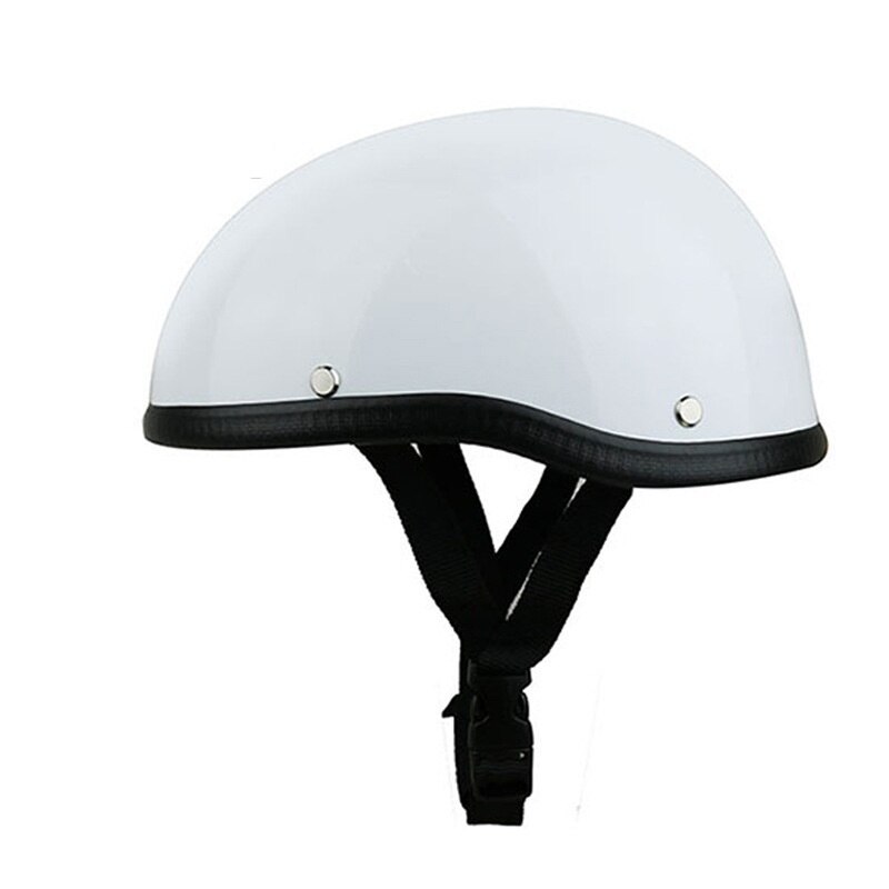 Motorcycle Half Gezicht Helm Dot Goedgekeurd Retro Persoonlijkheid Fiets Scooter Cruiser Half Helmen Voor Volwassen: White