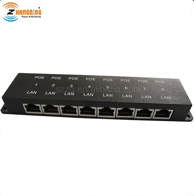 8 port passive POE injector Security Power over Ethernet PoE Injector for CCTV Network Ubiquiti MikroTik IP Cameras, VOIP Phone