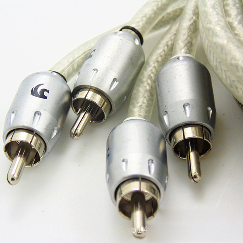 White metal double shielded cable Cable Converter amplifier subwoofer 5m Pure copper