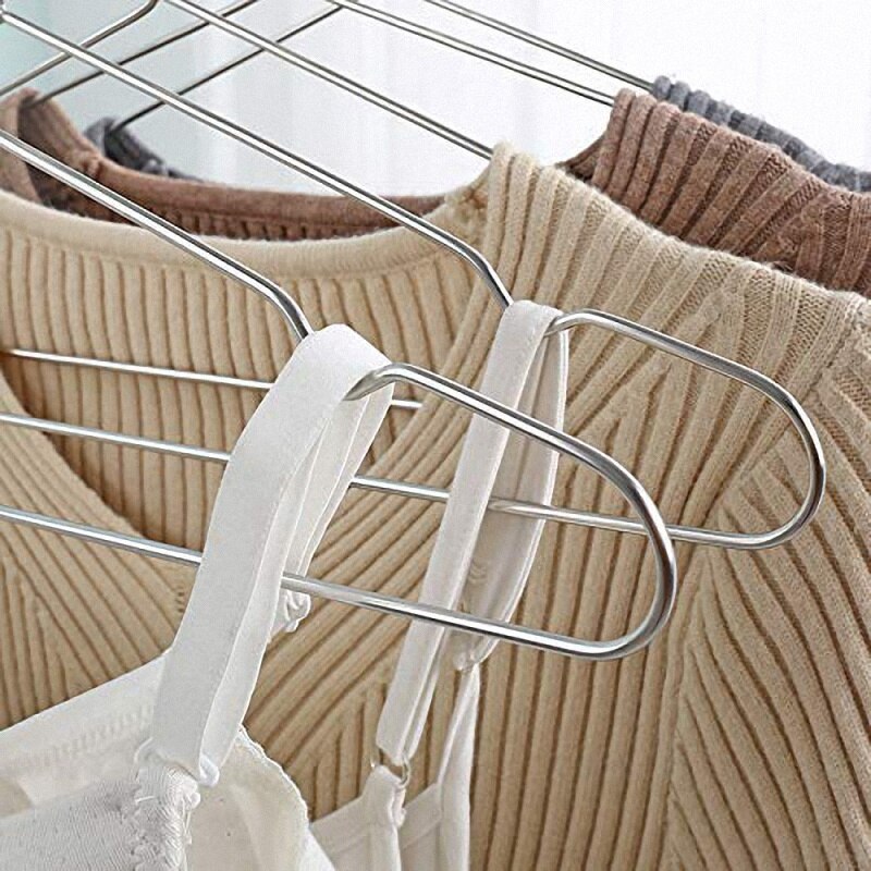 Perchas de 20 piezas de acero inoxidable para ropa, gancho para ahorrar espacio, estándar, 40 cm