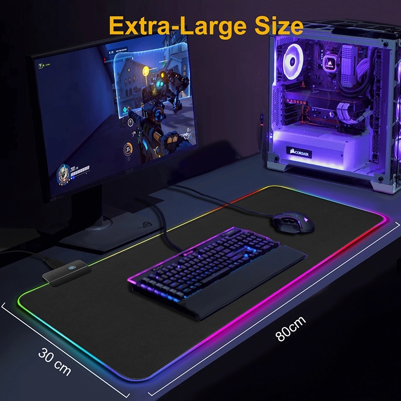 RGB Gaming Mouse Pad LED Backlit Carpet Big size Game Keyboard Mousepad XXL Carpet Surface Mause Pad Keyboard Desk Mat