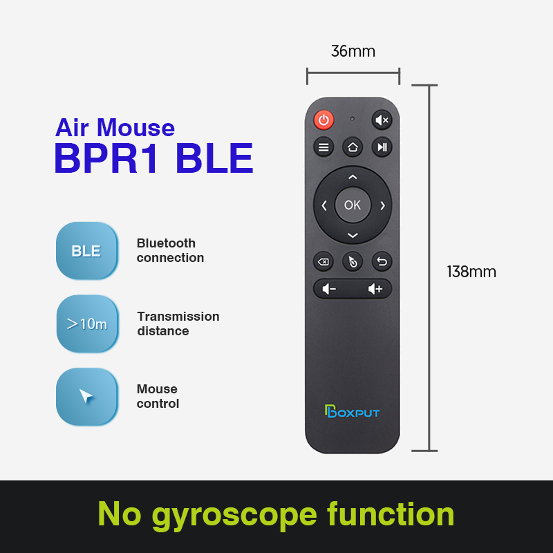 Bluetooth BPR1 BPR1S Plus 2.4G BLE 5.0 Wireless Air Mouse Bluetooth Wireless Remote control for Android smart TV Box and PC: BPR1 NO Gyro