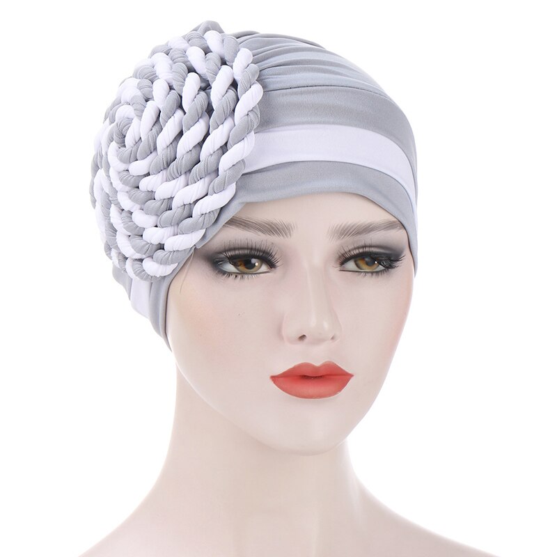 Turban indien, Bonnet pour Femme arabe, écharpe de tête, casquettes intérieures pour Femme musulmane, hiver: style 3