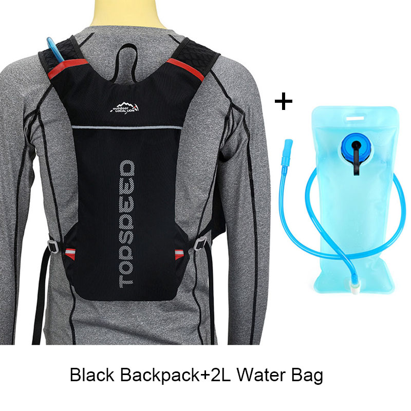 5L Camping Hydration Backpack,Hiking Water Bladder Backpack for men women,Jogging Running rucksack no include 2L Water Bag: black with water bag