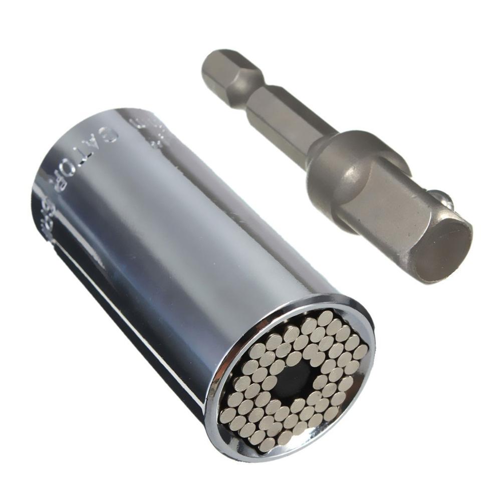 Douille universelle, 1/4 "-3/8" (7mm-19mm), adaptateur de perceuse électrique, adaptateur de disque, douilles multifonctions, manchon universel