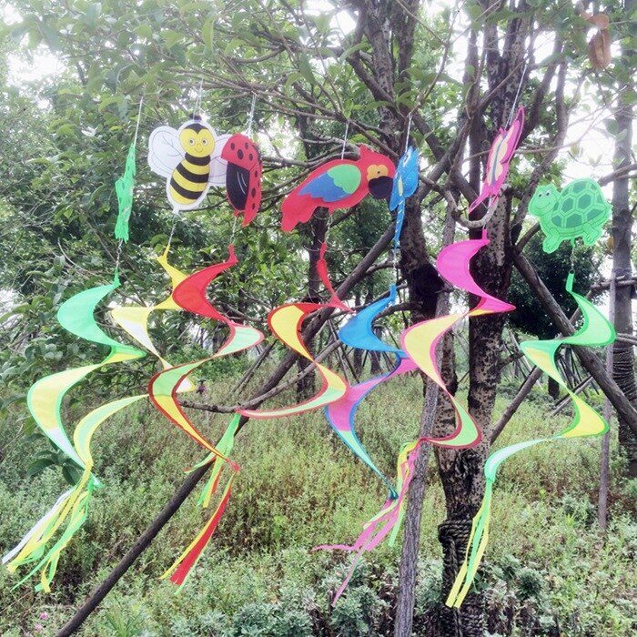 5 unids/lote Animal espiral al aire libre colorido molino viento Spinner césped jardín patio decoración al aire libre viento Spinners