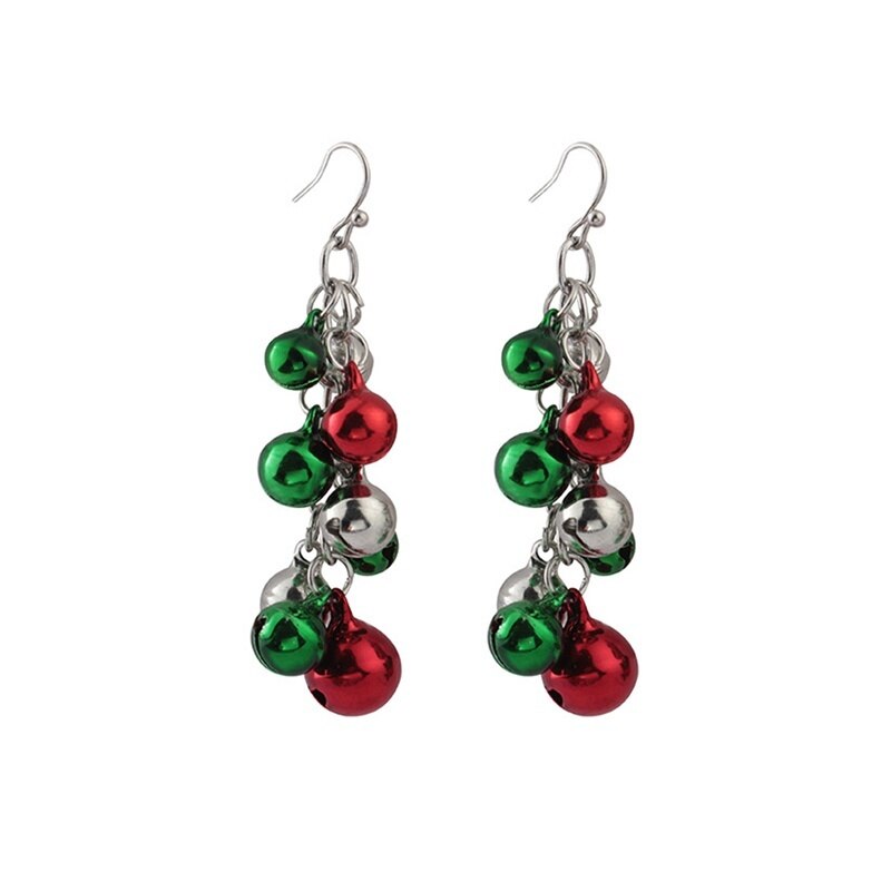 Kerstmis Rode en Groene Bel Kwastje Hanger Oorbellen Trend Verklaring Earring Sieraden