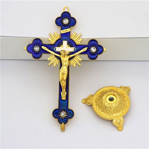 Jesus Kreuz Katholischen Religion Christus Orthodoxe Kirche Utensilien Hause Dekoration Christentum Heilige Licht Sonne Blume Büro Schmuck: königlich Blau