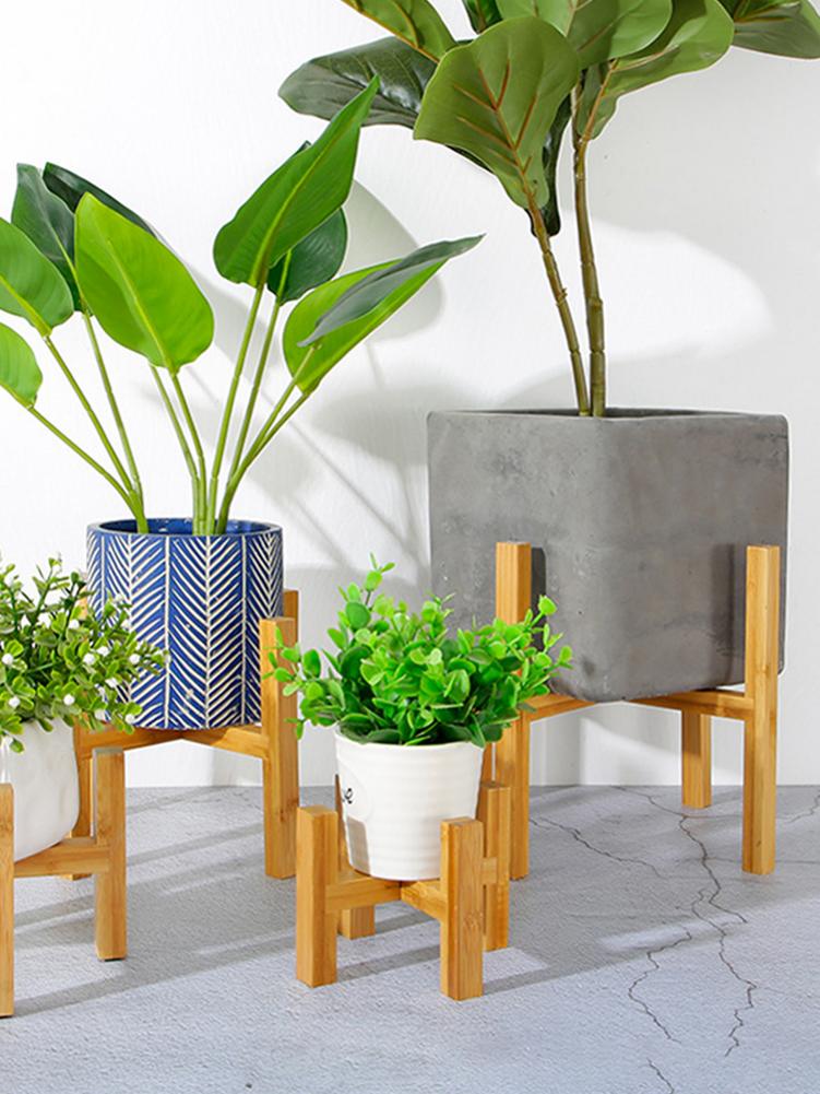 S/M/L/XL Wooden Plant Stand Durable Flower Pot Holder wooden plant stand Strong Durable natural handmade bamboo Home Decor