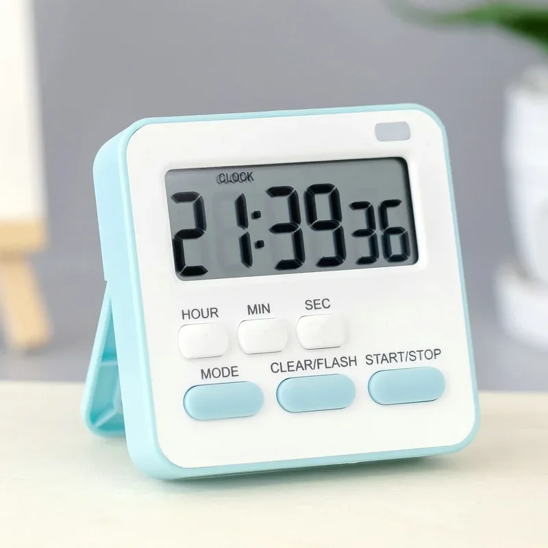 With Flashing Light Timer Cooking Kitchen Sport Study Game With Magnetic Countdown Alarm Clock: Blue