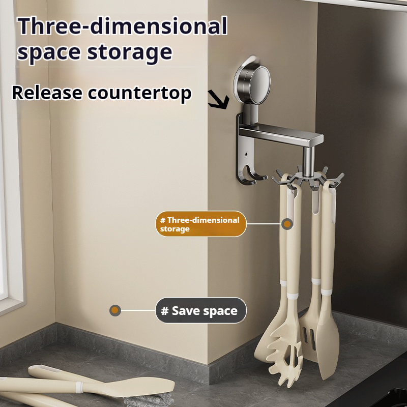 Porte-ustensile Rotatif, Outil de Cuisine, Cintre Peu Encombrant, Cuillères, Spatules, Couverts et Outils de Cuisine