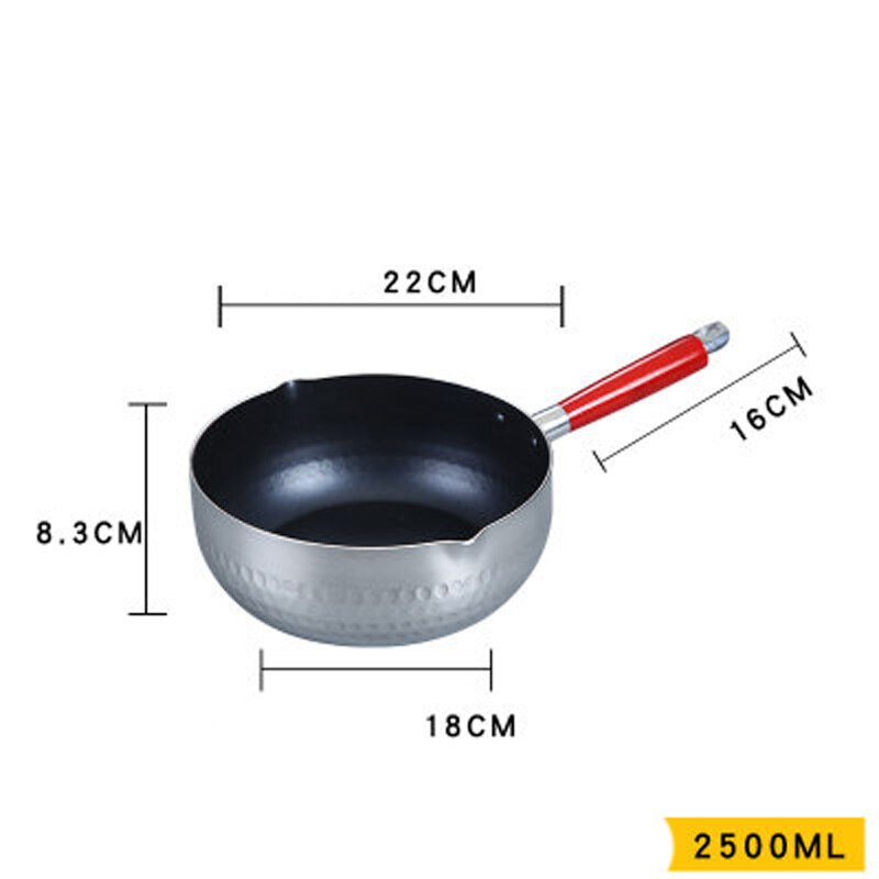 Japanese-style aluminum snow pan, thickened double bottom small milk pot, noodle pot, soup pot, general purpose pot for inductio: 7