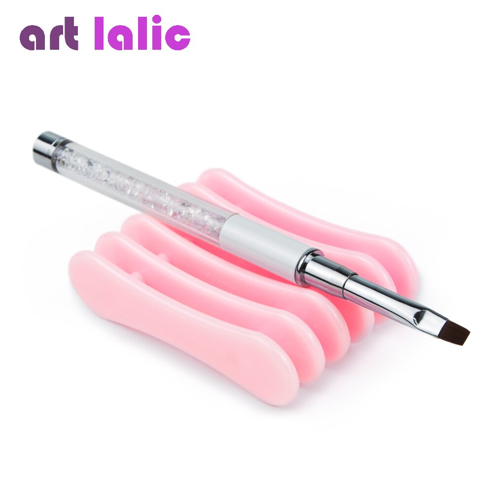 Nail Art Penselen Pen Holder Stand Voor 5Pcs Makeuptools Rose Roze Lade Meer Kleuren Keuze