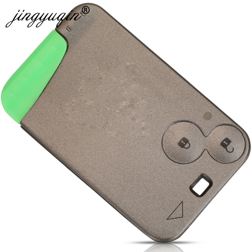 Jingyuqin 2 boutons voiture clé à distance coque de carte à puce étui sans clé pour Renault Laguna Espace remplacement