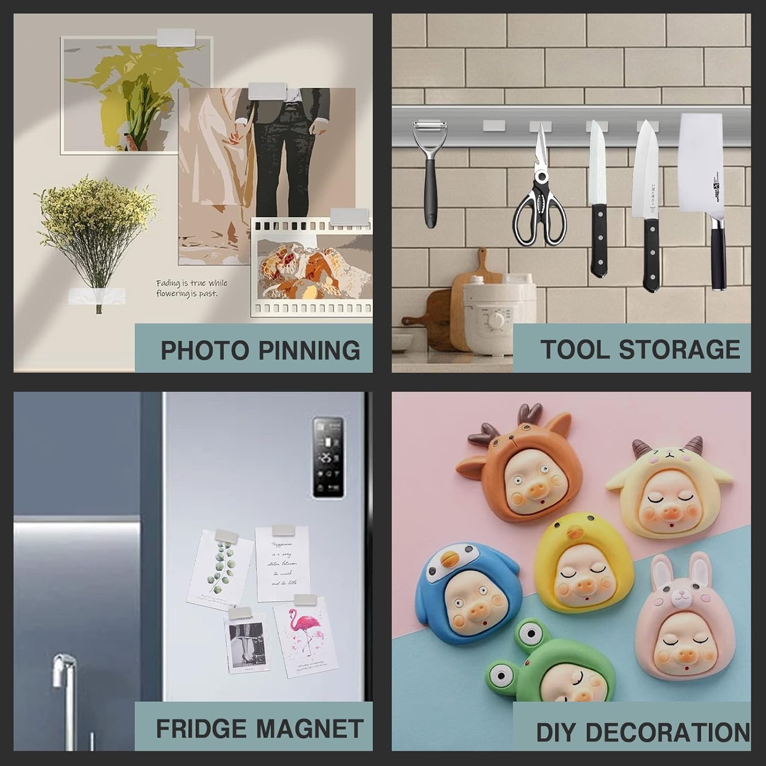 Ímã Quadrado do Refrigerador com Furo Escareado Ímãs do Neodímio da Terra Rara para o Escritório Home Decoração Magnética Armazenamento Organização