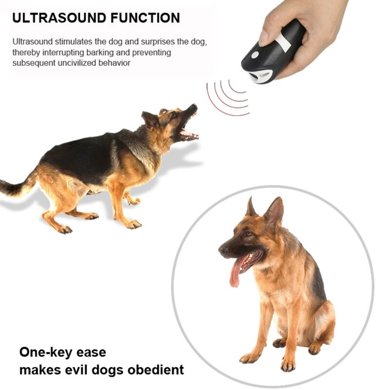 Handheld Multifunction Pet Dog Repellent LED Ultrasonic Infrared Dog Deterrent Anti Dog Barking Device Bark Training Device
