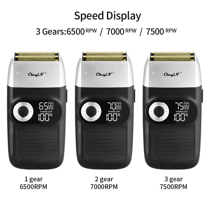 Rasoir électrique puissant 2 en 1 pour hommes, tondeuse à cheveux, Portable, Rechargeable, affichage Led 50