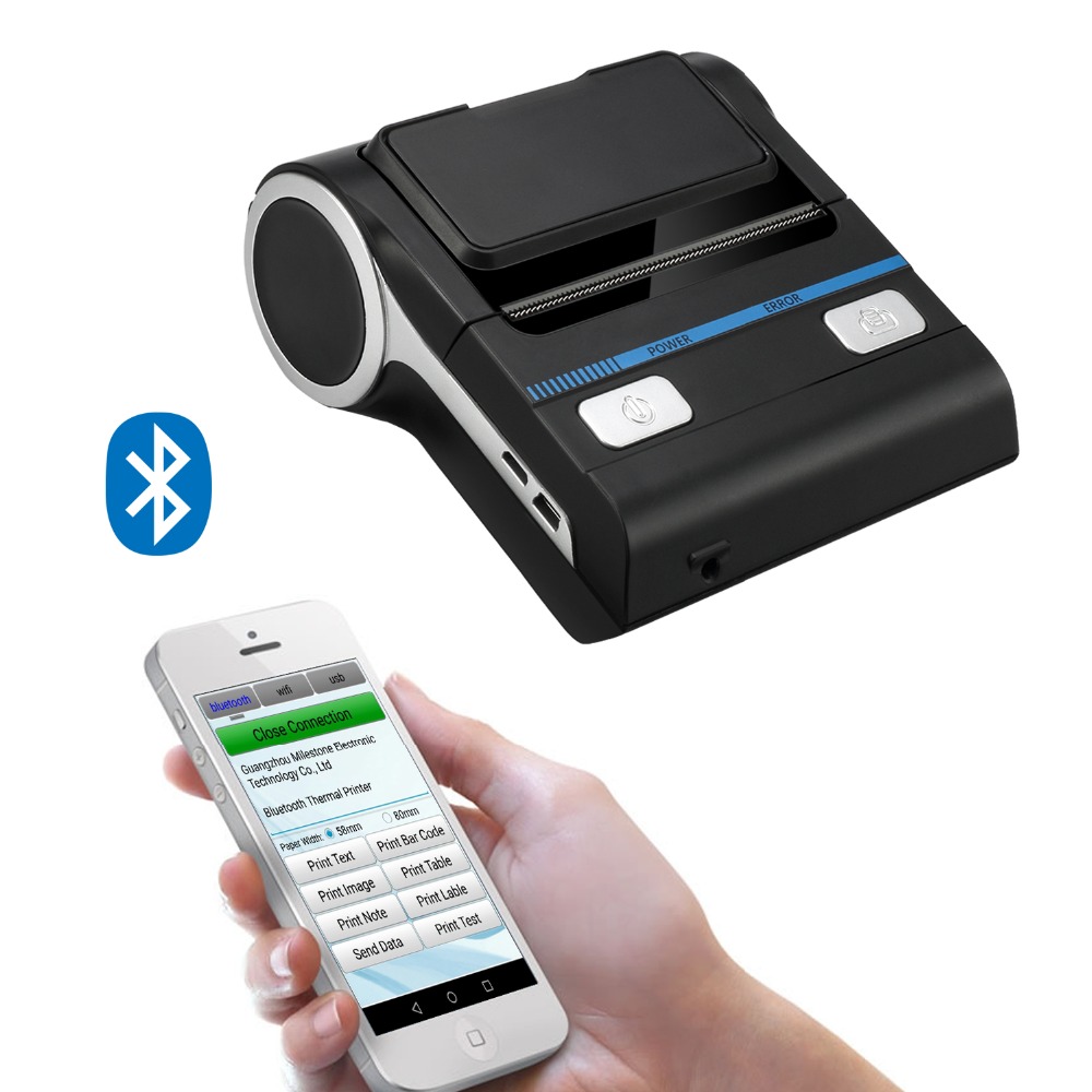 Bluetooth Receipt Printers Wireless Thermal Printer 80mm Compatible With Android/Windows Mini USB POS Printer For Restaurant
