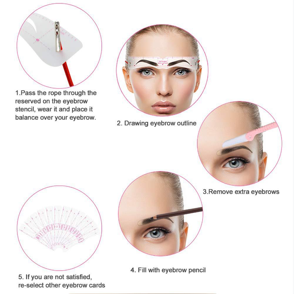 12 unids/set plantillas de cejas reutilizables de cejas de dibujo Diy guía modelado de estilo aseo tarjeta plantilla fácil maquillaje