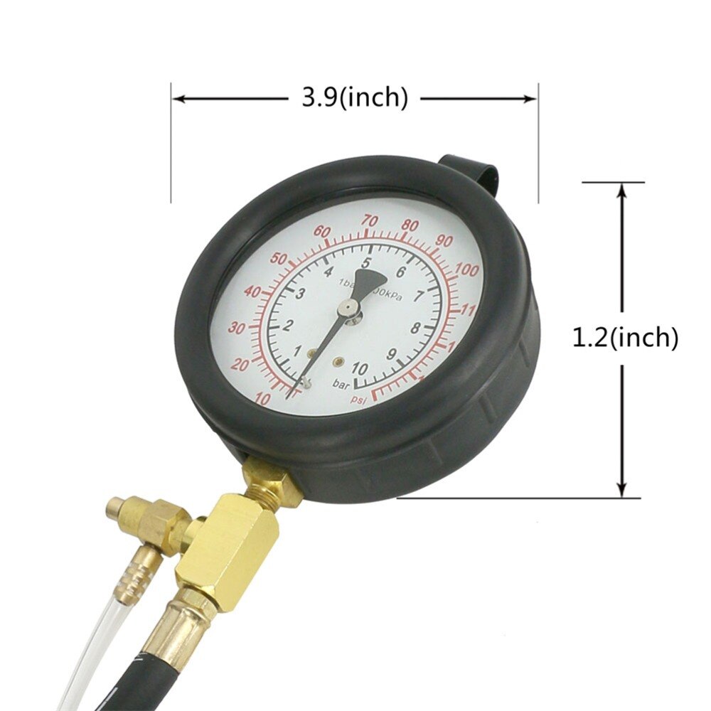 0-140PSI Universal Car Fuel Diesel Pressure Tester Tool Fuel Pressure Tester Gasline Injector Pump Pressure Gauge Kit Set