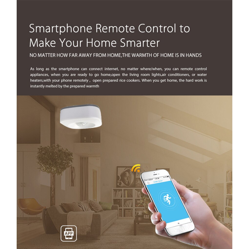 Smart Wireless PIR Motion Sensor WIFI Home Office Security Alarm Replacement for Android/IOS Phone