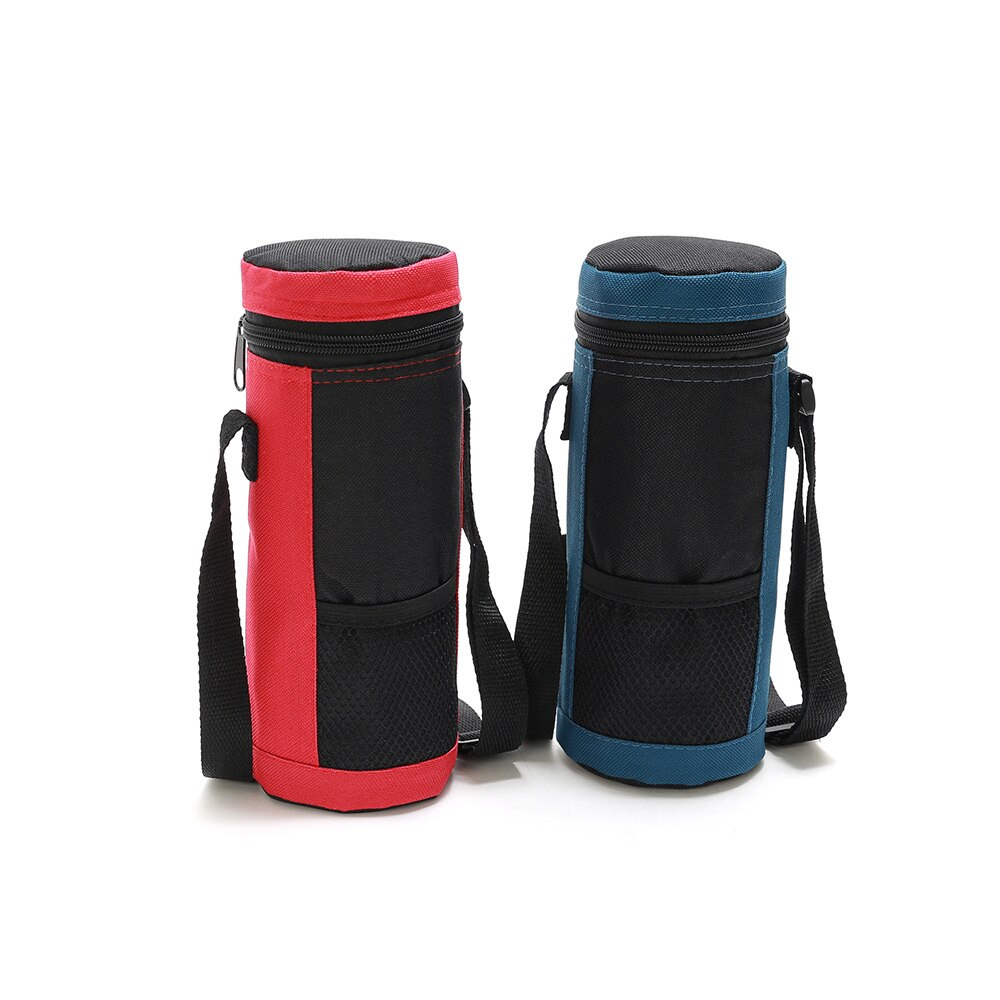 2 Stks/partij Koeltas Houden Verse Geïsoleerde Fles Zak Polyester Waterdicht Pak Ijs Outdoor Picknick Thermische Lunch Tas: Blue Red / 3.6L