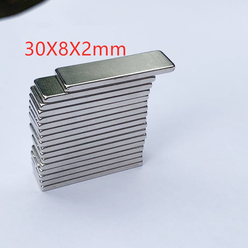 1-10pcs/lot magnet 30x8x2 30x8x3 30x8x5 N35 Strong Square NdFeB Rare Earth Magnet 30*8*2 30*8*3 30*8*5 Neodymium Magnets