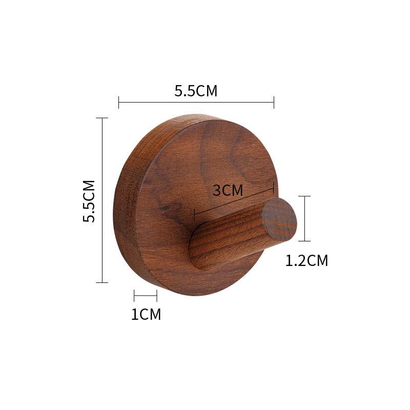 Ganchos para toallas, ganchos adhesivos montados en la pared para colgar batas, colgador de ropa, gancho para dormitorio, cocina, gancho de pared de haya de madera: Gris claro