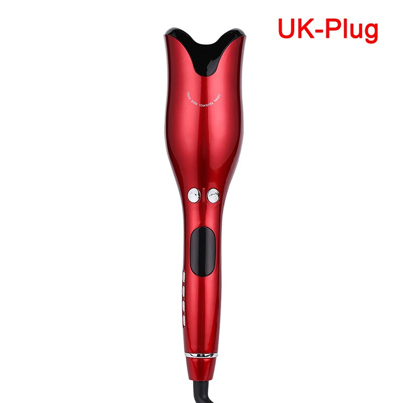 Automatic Curling Iron Air Curler Rotating Air Curly Wave Hair Styling Tool: Red-UK