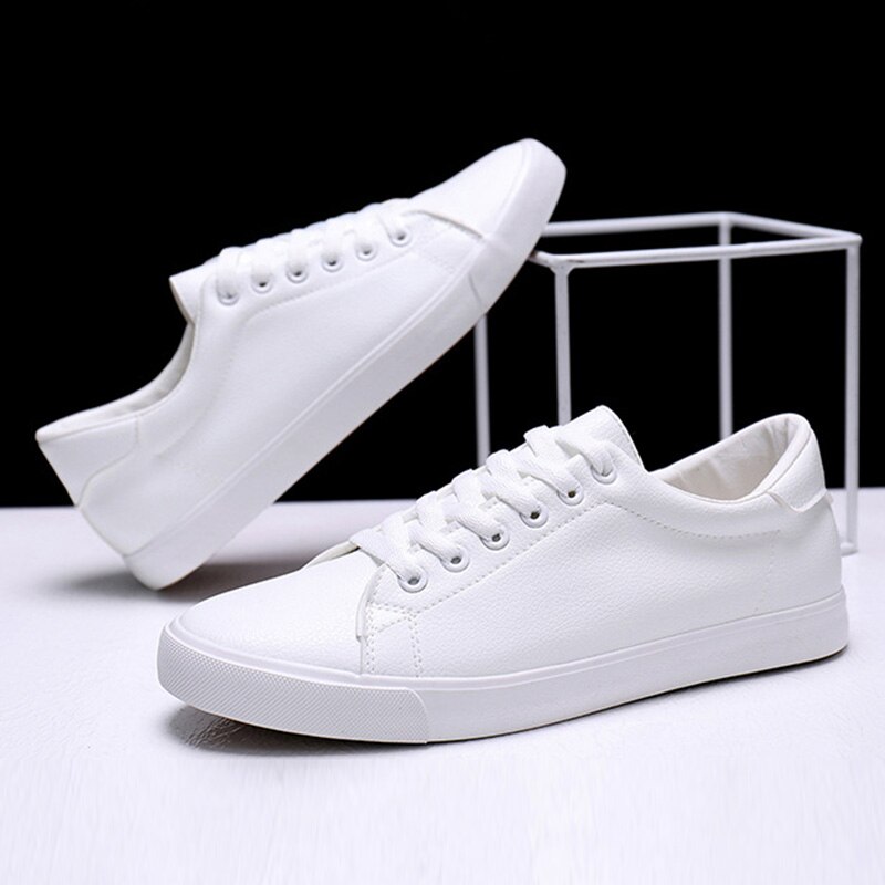 Vita skor herr sneakers mjukt läder herr fritidsskor märke herrskor  n035