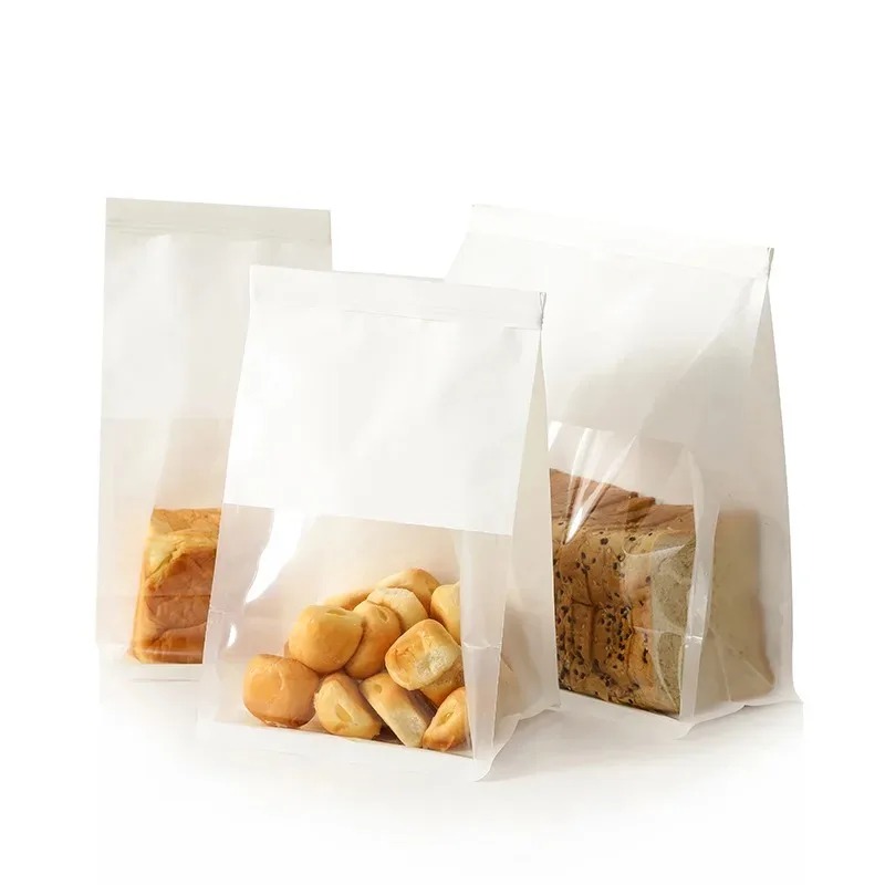 Bolsa de embalaje para pan con cierre hermético, embalaje transparente enrollado en alambre para galletas y pasteles, 30/50/100 unidades