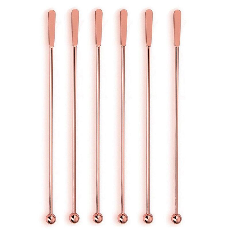 Stainless Steel Coffee Beverage Stirrers Stir Cocktail Drink Swizzle Stick,Coffee Stir Stick Set Of 6: Default Title