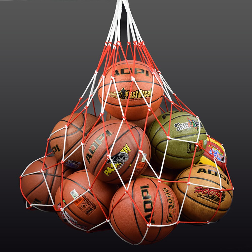 Bolsa de red de cordón de celosía portátil, bolsa de almacenamiento de malla de transporte para pelota de juego multideporte, equipo de voleibol, baloncesto, fútbol