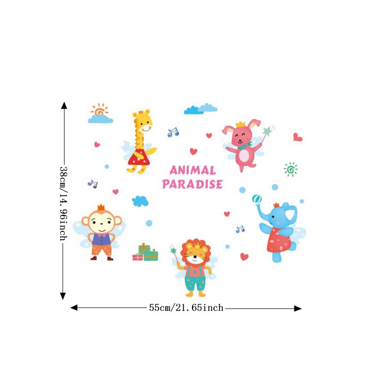 Zs Sticker Animals Wall Stickers Children Room Home Decor Safari Vinyl Kids Room Decal Baby Room Nursery Decor: xl2001
