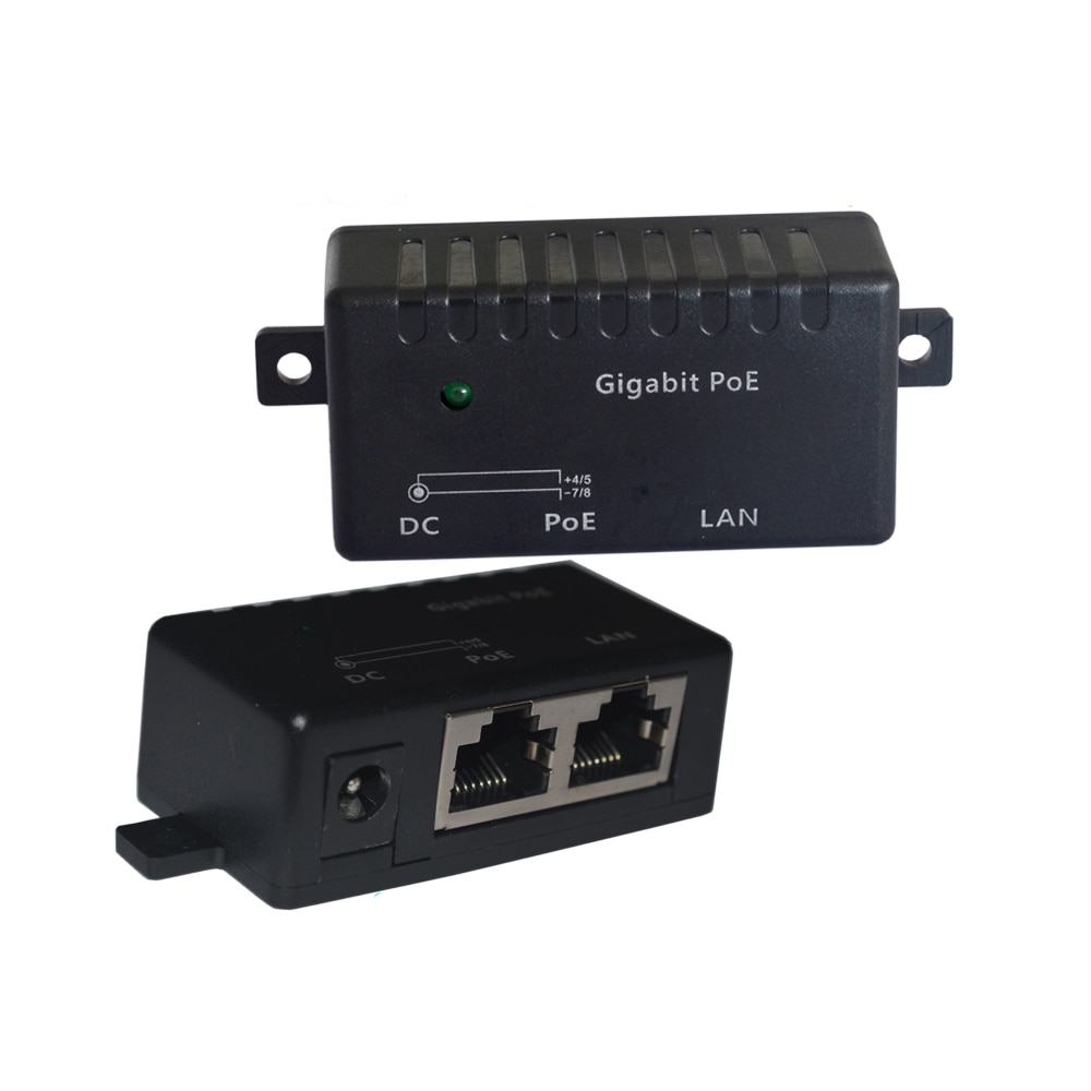 10/100/1000 1 Port Gigabit Wall Mount Power over Ethernet PoE Injector 12volt to 57volt DC input -Power Supply NOT Included