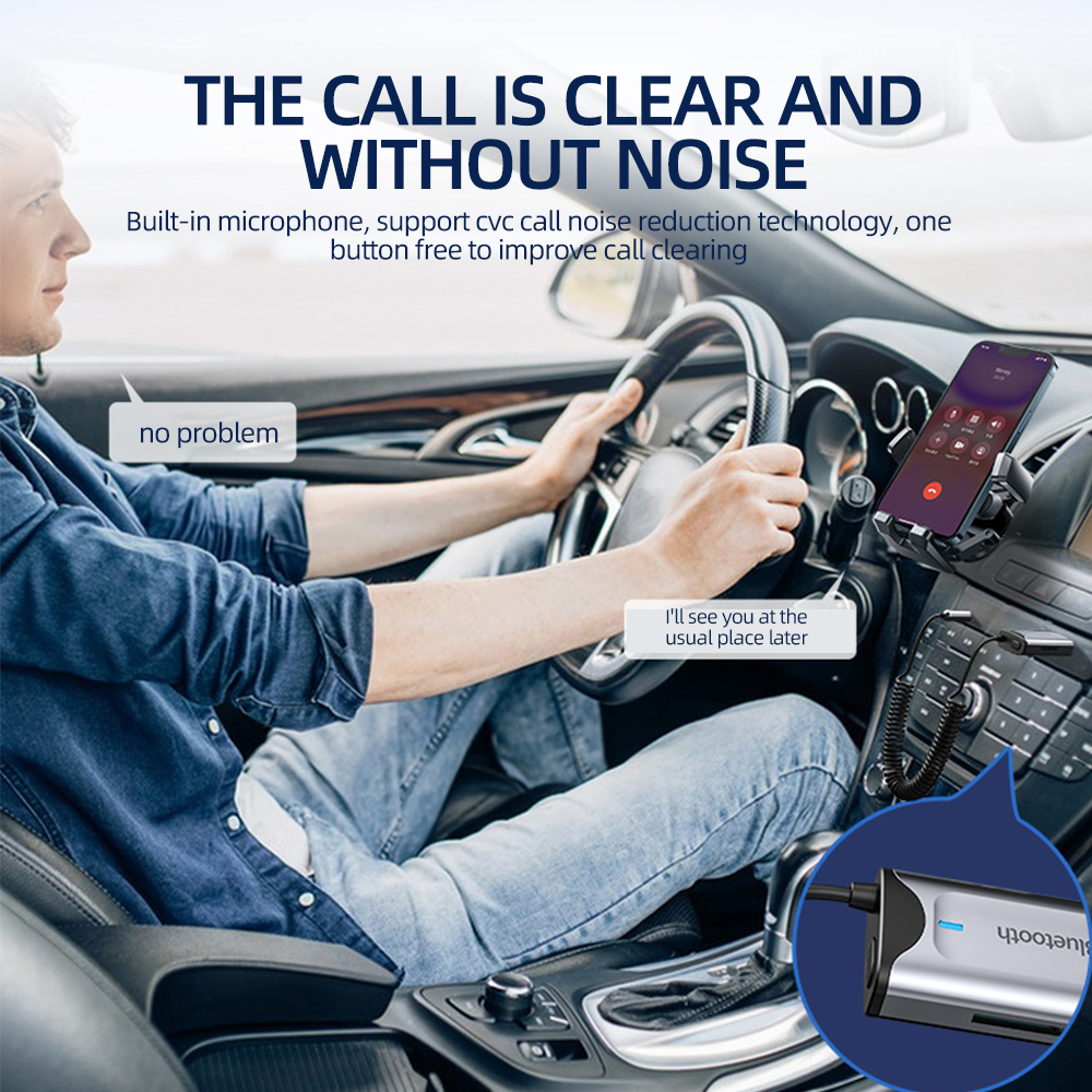 Bluetooth 5.3 Aux Adapter Wireless Car Bluetooth 5.0 Receiver USB to 3.5mm Jack Audio Music Mic Handsfree for Car Speaker