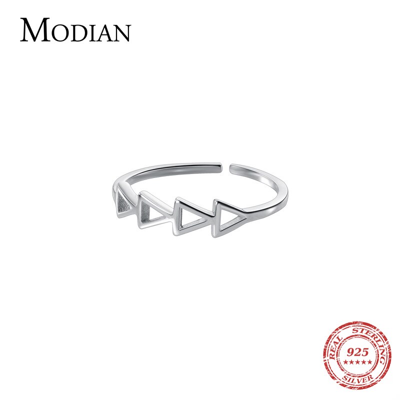 Modian Eenvoudige Stapelbaar Opening Vinger Ring Voor Vrouwen 925 Sterling Zilveren Tiny Geometrische Ring Korea Stijl Fijne Sieraden