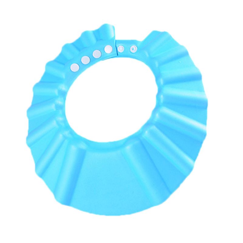 Kinderen waterdichte badmuts shampoo douche beschermhoed zachte verstelbare klep hoed thuis badkamer douche benodigdheden 3 kleuren: Blauw