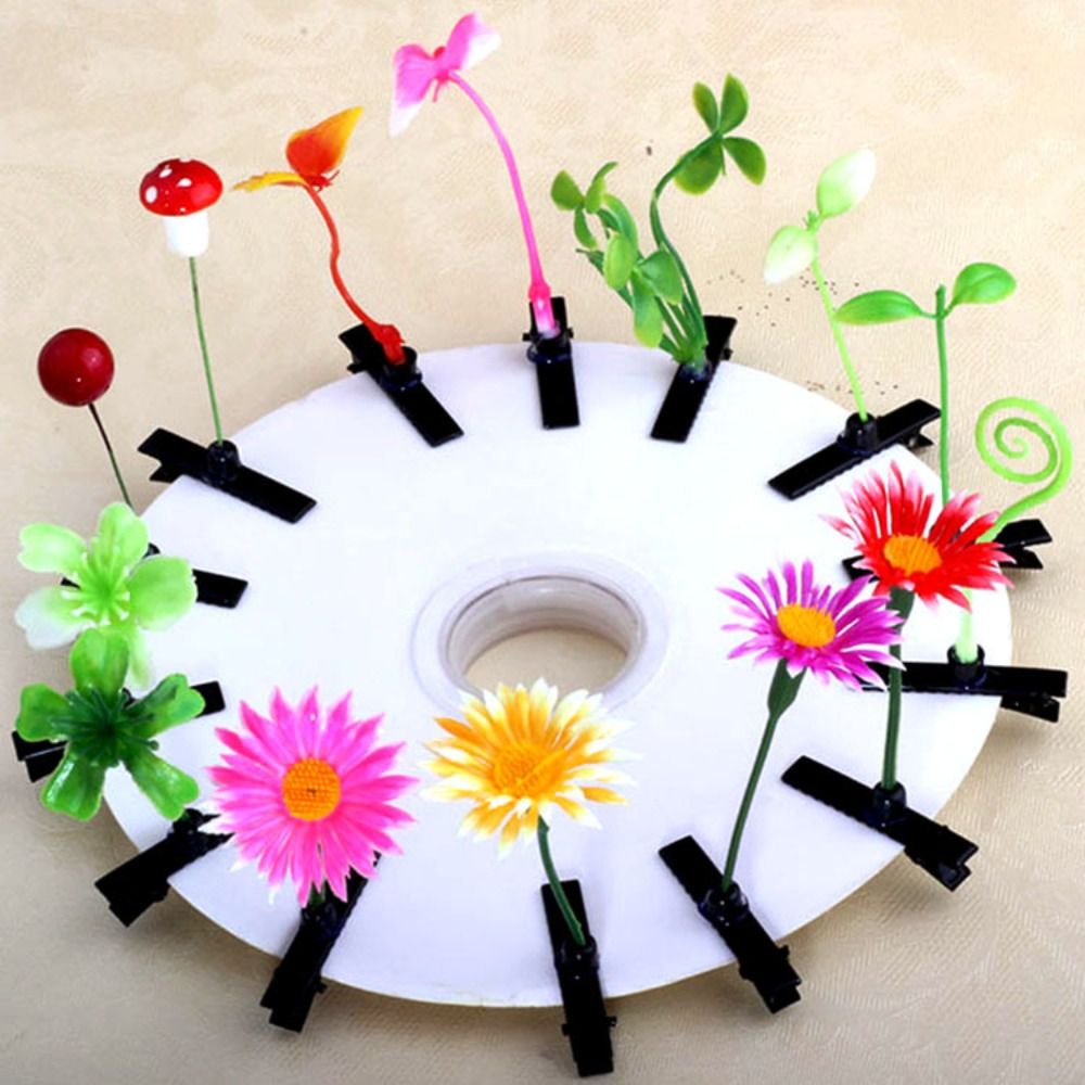 1Pair Simulation Bean Sprout Hair Clip Cherry Butterfly Flower Plant Hairpins Hair Accessories Funny Cartoon Duckbill Clips