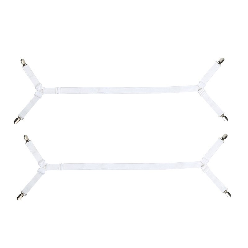 White color Bed Sheet Clips Grippers Fasteners Sheet Suspenders Elastic Sheet Holders Mattress Clips Straps Adjustable Fit
