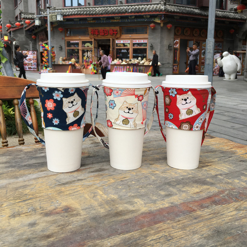 Milieuvriendelijke Drank Tas Draagbare Drank Tas Kleur Canvas Cup Set Drink Cup Tas Handgemaakte Cup Set Canvas Tas Thuis Organisator