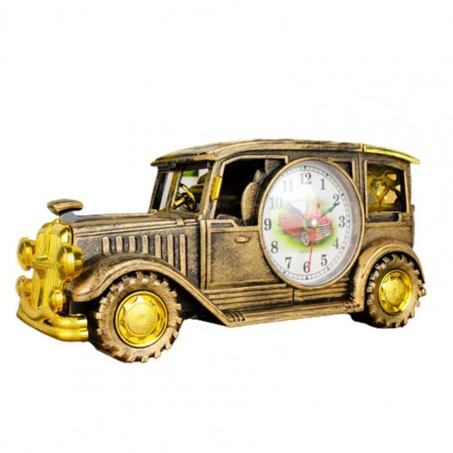 Reloj despertador Retro nostálgico para coche, antiguo de motor, decoración de mesa de escritorio, decoración de mesa de oficina, modelo despertador: Antique Brass