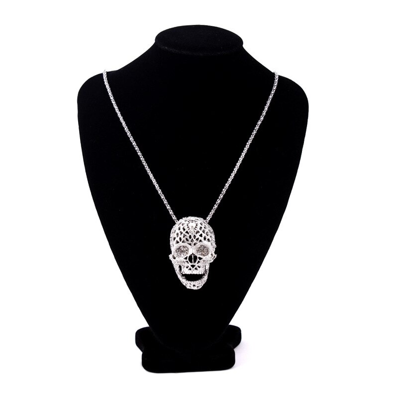 Punk kranium krystal åben armring til mænd f othic dobbelt kranie hoveder manchet armbånd mænds bedste charms skinnende smykker: Default Title